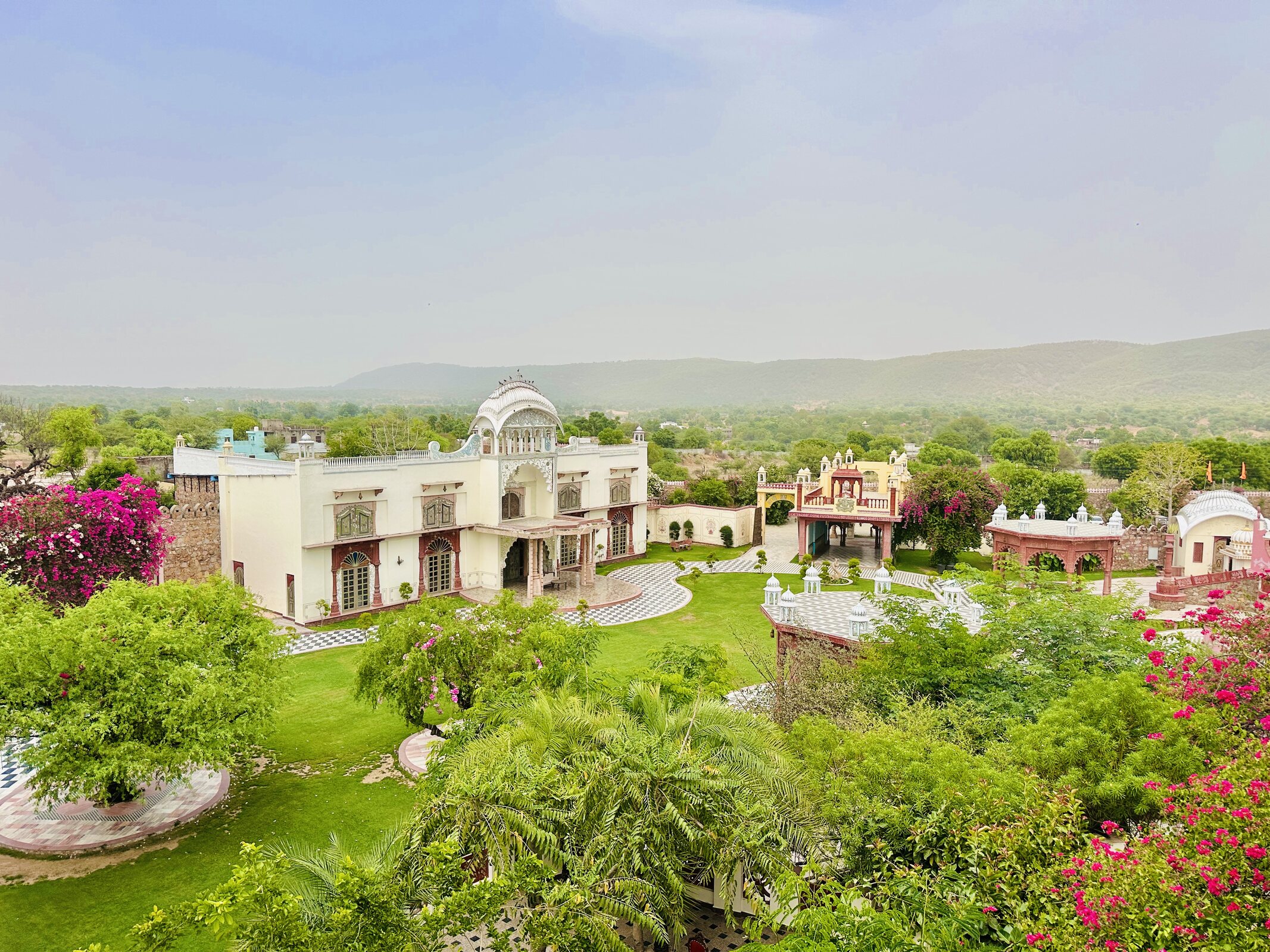 Lohagarh Fort Resort and the Aravalli hills